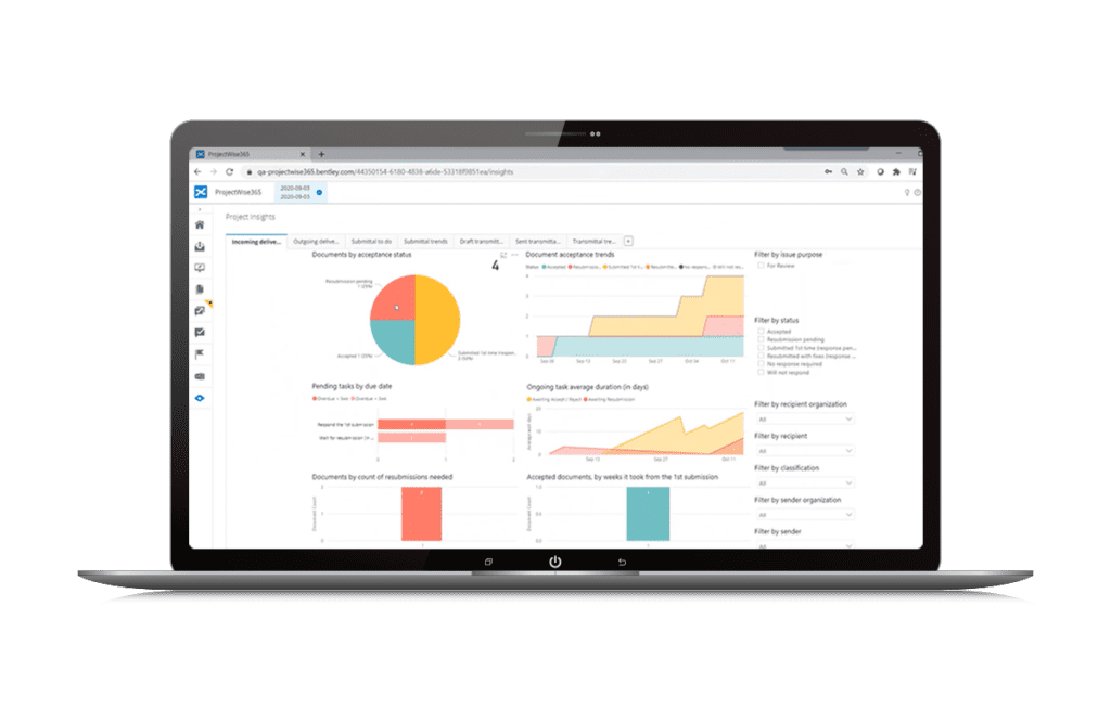 Màn hình phần mềm ProjectWise hiển thị giải pháp quản lý linh hoạt cho ngành xây dựng hạ tầng
