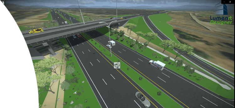 Hình ảnh từ trên cao vòng xuyến trên đường phố bao quanh bởi nhà dân và cây xanh, thể hiện tác động của quy hoạch đô thị hợp lý. Nhờ OpenRoads ConceptStation, các tuyến đường nối liền qua vòng xuyến một cách mạch lạc.