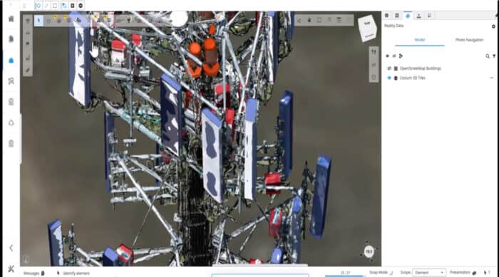 Hình ảnh nhận diện thiết bị và cấu trúc trạm phát sóng qua giải pháp OpenTower iQ Digital Twin